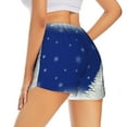 thumbnail image 3 of Xecao's Christmas Fir Tree for a double-layer running short for women, perfect for gym, tennis, and more, featuring a convenient pocket., 3 of 9
