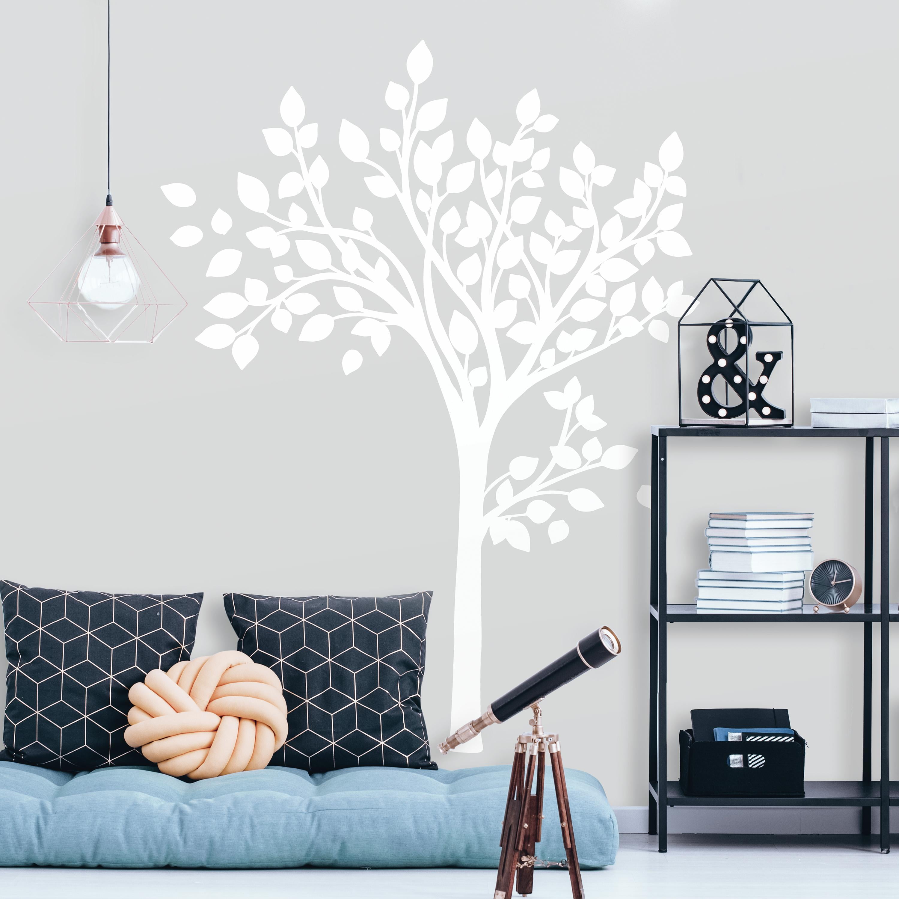 RoomMates Simple White Tree Peel and Stick Giant Wall Decals, 35.4 inches x 46.8 inches