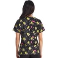 thumbnail image 3 of Tooniforms Scrubs Top For Women V-Neck Print TF614, 3 of 7