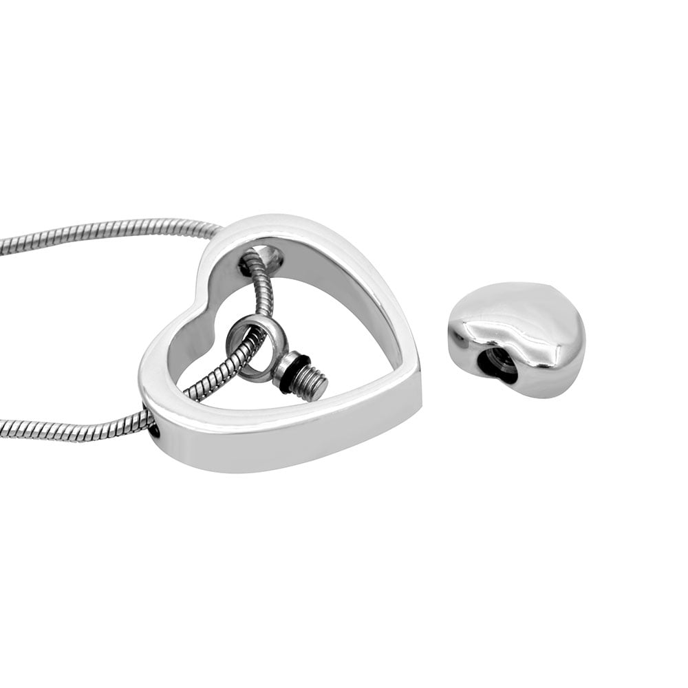 Anavia Floating Drop Heart Cremation Jewelry for Ashes Memorial Necklace Ash Urn Keepsake Silver with FREE Funnel Kit and Velvet Jewelry Box