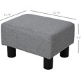 thumbnail image 3 of Ottoman Foot Rest, Small Foot Stool with Linen Fabric Upholstery and Plastic Legs, Cube Ottoman for Living Room, Gray, 3 of 9