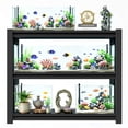thumbnail image 4 of Black Metal Aquarium Stand with Adjustable Shelves, 3-Tier Design Suitable for 30-40 Gallon Fish Tanks, 4 of 14