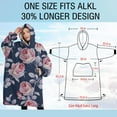 thumbnail image 4 of Oversized Wearable Blanket Hoodie,Pioneer Flower Floral Print Pattern Sherpa Blanket Hoodie with Super Pockets,Super Warm Fuzzy Pullover for Women & Men, 4 of 6