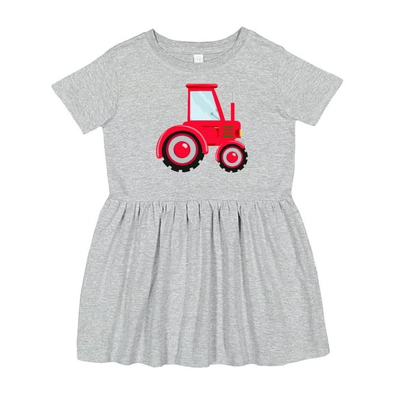 Inktastic Farming Red Tractor Girls Toddler Dress