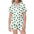 thumbnail image 2 of Ensemble de Pyjama Garçon Imprimé Manches Courtes à Boutons Ensemble de Vêtements d'Intérieur Ensemble de Pyjama Mode pour Filles Pyjama pour Filles Garçons Filles Mode, 2 of 4