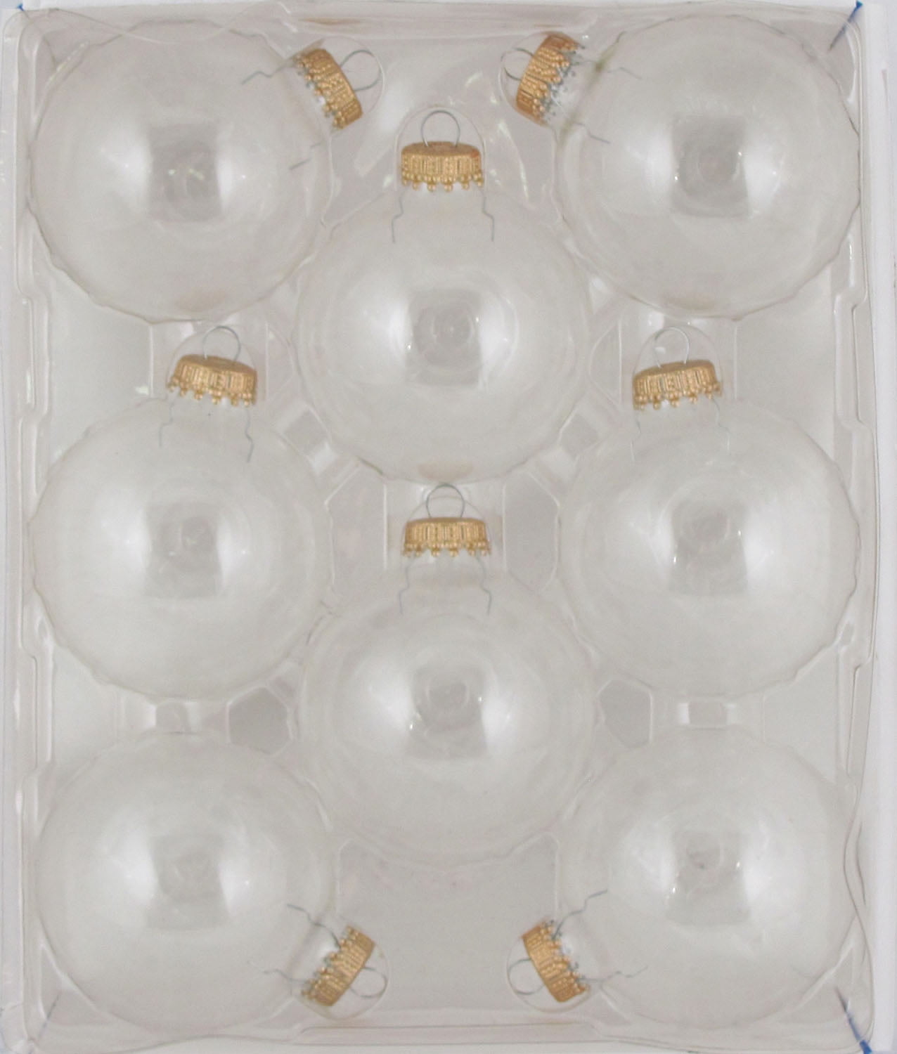 Holiday Time Clear Glass Christmas Ornaments, 8 Count