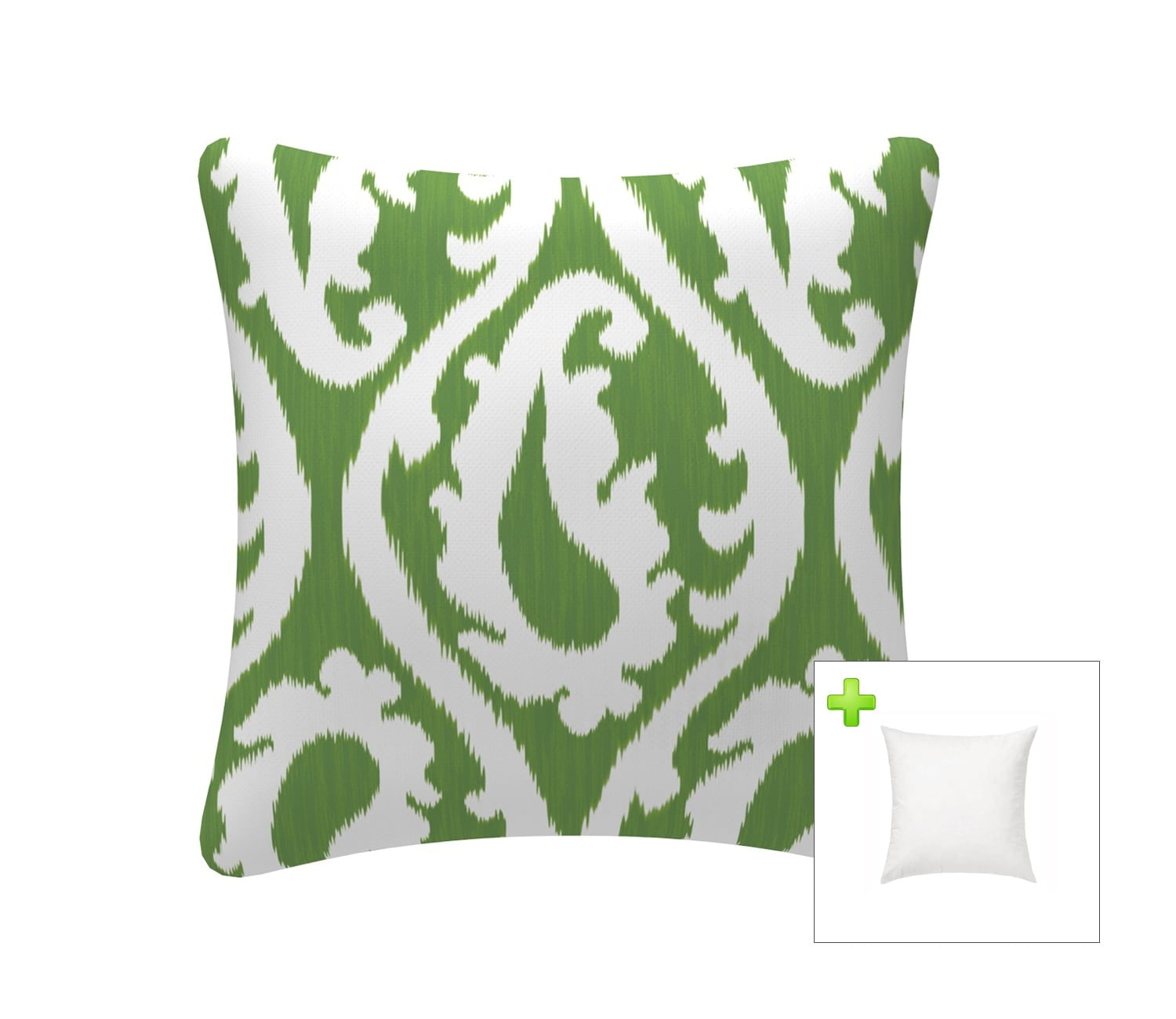FBTS Prime Outdoor Pillows with Insert Green Paisley Patio Accent Throw