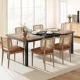 thumbnail image 4 of Industrial Dining Table for 6-8 People, 78.7" Long Rectangle Kitchen Table, Sturdy Wood Dining Room Table with Metal Legs, Perfect for Family Dinners or Meetings, Black (Table Only), 4 of 8