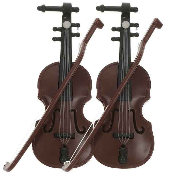 2 mini violines decorativos, modelos de instrumentos de juguete para niños, accesorios para manualidades