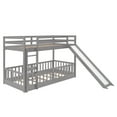 thumbnail image 5 of Twin Over Twin Bunk Bed with Slide and Ladder, Gray, 5 of 13