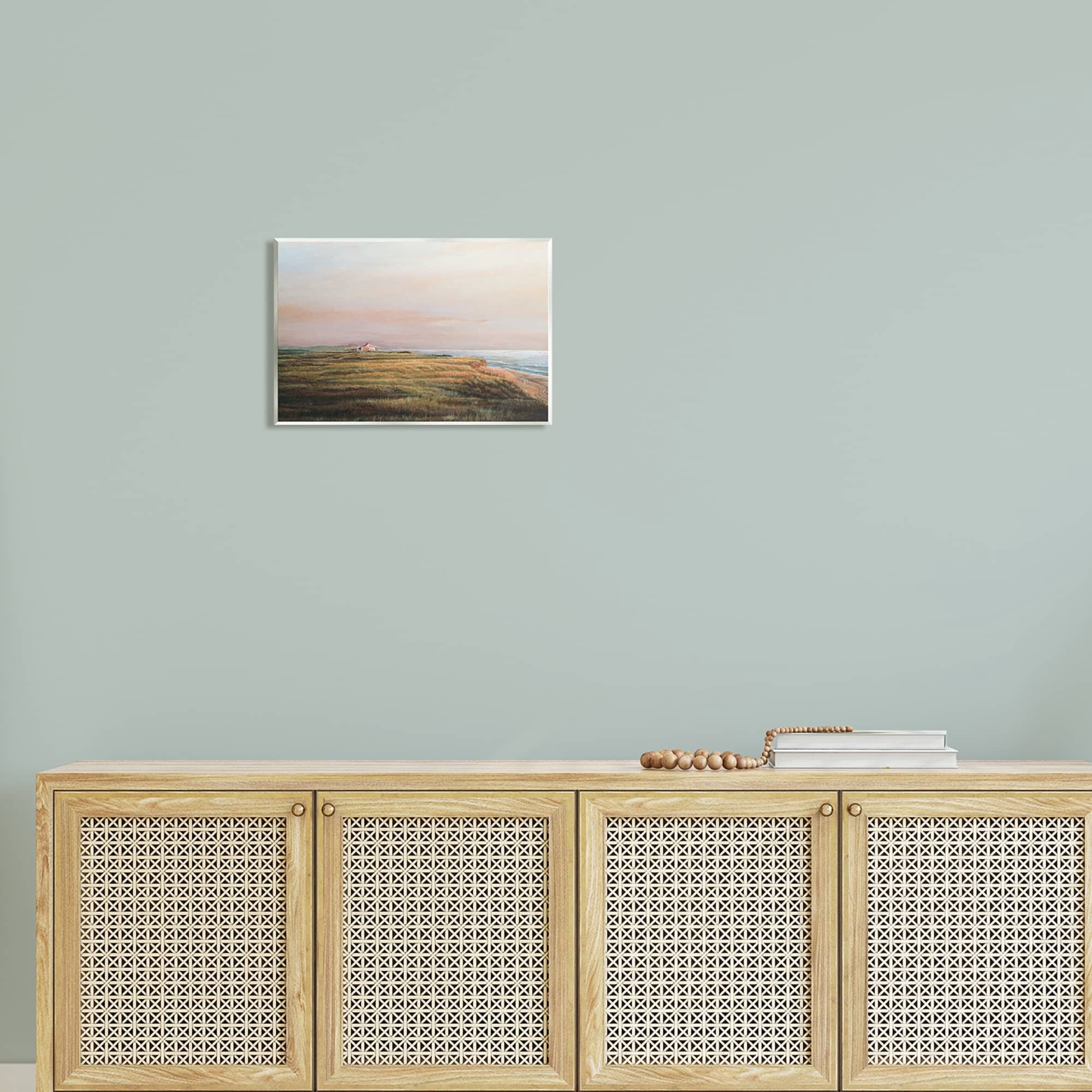 Stupell Industries Distant Seaside Cottage Rural Beach Ocean View Painting Unframed Art Print Wall Art, Design by Tom Mielko
