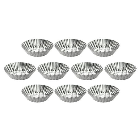 

Viugreum 10Pcs Egg Tart Cupcake Cake Cookie Mould | Nonstick Pudding Mould Egg Tart Mould | Round Custard Tin Steel Lifting Base Non-Stick Coating Baking Tools 2.87*0.78in