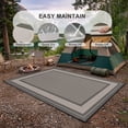 thumbnail image 3 of Pentantan Outdoor Rug 6'x9' Waterproof Reversible Portable Plastic Outside Mat for Patios, Geometric Lightweight Straw Rugs for RV Camping Garden, Dark Grey and Beige, 3 of 7