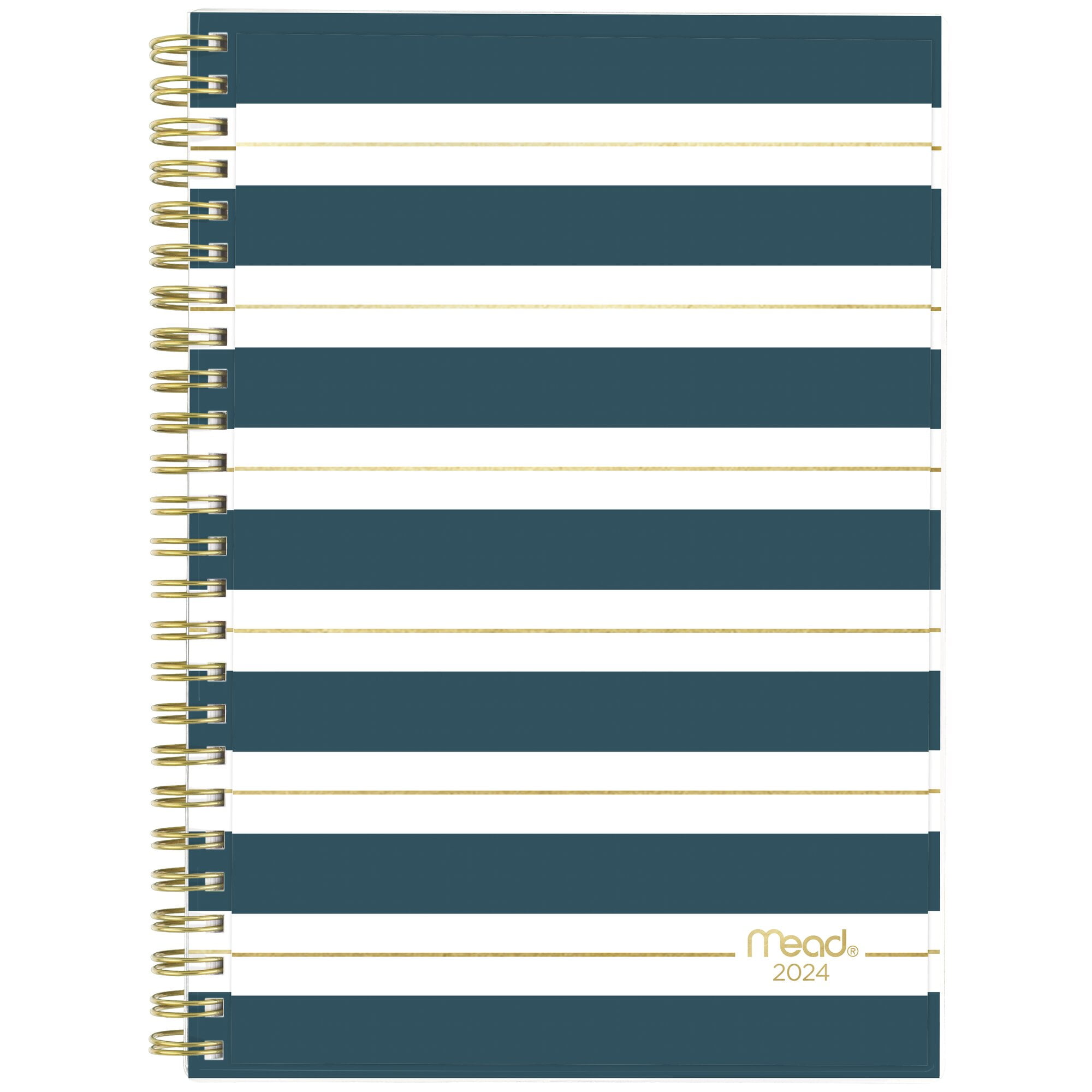 Mead 2024 15Month Simplicity Customizable Weekly Monthly Planner Stripes Small
