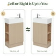 thumbnail image 6 of Euroco Compact Bathroom Vanity with Ceramic Sink, Cabinet, Side Shelf & Toilet Paper Holder, Reversible Design, 6 of 9