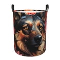 thumbnail image 1 of Fotbe Colorful Flower German Shepherd Cesto de Ropa con Asas, Cesto Impermeable de Gran Capacidad, Bolsa de Lavado para Dormitorio, Cesto de Ropa con Ruedas y Asas-Medium, 1 of 6