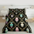 thumbnail image 2 of Castle Fairy Kawaii Nutcracker 2pcs Bedding Comforter Set,Geometric Lattice Twin Comforter Sets,Festival Xmas Breathable Bedding Set,Lightweight Room Decor, 2 of 8