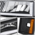 thumbnail image 4 of DNA Motoring U-LED Bar DRL Headlights for 94-00 GMC C/K Pickup Suburban Yukon, Black/Amber, 4 of 10