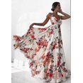 thumbnail image 1 of Wangsaura Women's Long Flower Pattern Dress, Slender Waist Strap Style Dress, 1 of 9