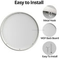 thumbnail image 4 of 24 Inch Bathroom Mirror, Wall Mounted Round Mirror with Brushed Sliver Frame, Modern Circle Hanging Mirror for Bathroom, Living Room, 4 of 7