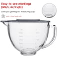 thumbnail image 3 of FIRJOY Glass Mixing Bowl Accessory 5 Quart - Compatible with KitchenAid 4.5 and 5 Quart Tilt-Head Stand Mixers (With Lid), 3 of 7