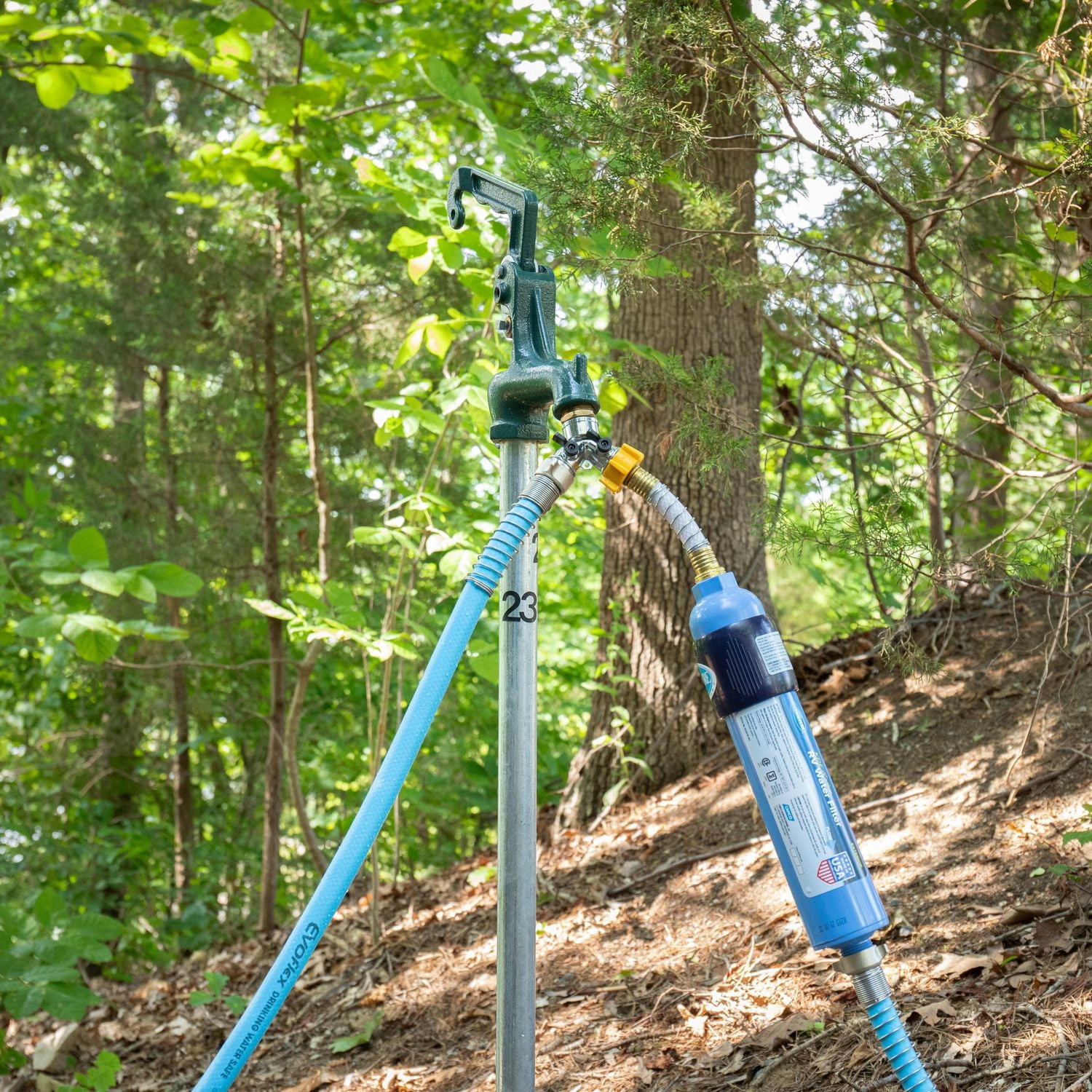Camco Fresh Water Hose Wye Valve, Metal - Converts a Single-Line Hose Outlet to Two Hose Outlets (20114), For outdoor use only.