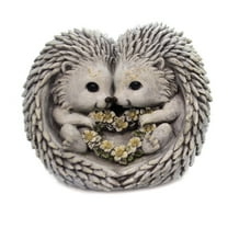 Home & Garden Pudgy Hedgehog Love Statue Polyresin Flower Heart 12336