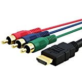 1.5M HDMI 5Ft To 3-RCA Video Audio AV Component Adapter Cable Converter For