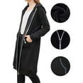 thumbnail image 5 of Gustave Women Full Zip Up Hoodie Oversized Long Tunic Sweatshirts Casual Fleece Hooded Jacket Fashion Winter Coats Outerwear with Pockets "Black, XL", 5 of 5