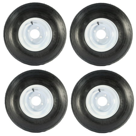 4-Pk Golf Cart Tire Rim Mounted 18-850-8 18X8.50-8 18 x 8.5 x 8 White 4 Lug (Best Tire Size For 18 Inch Rims)