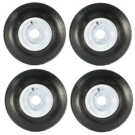 - 4-Pk Golf Cart Tire Rim Mounted 18-850-8 18X8.50-8 18 x 8.5 x 8 White 4 Lug Hole