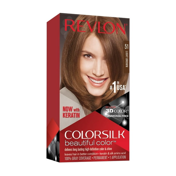 Color de pelo Revlon Colorsilk 51 marrón claro, paquete de 5