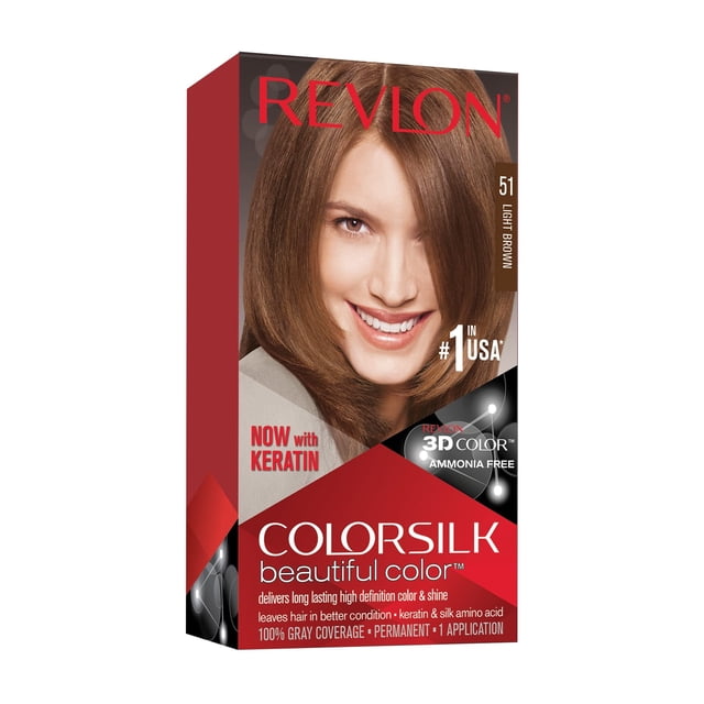 Color de pelo Revlon Colorsilk 51 marrón claro, paquete de 5