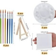 thumbnail image 2 of 14 Pcs 3 Types Canvas Painting Tools 6 Pcs Wooden Easel Canvas with 6 Pcs Brushes with 2 Pcs Palette for Oil Watercolor Art Painting Colorful, 2 of 8