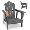 thumbnail image 3 of Tappio HDPE Adirondack Chair, Patio Seat All Weather Outdoor Patio Chair with Cup Holder for Lawn Yard Fire Pit, Gray, 3 of 8