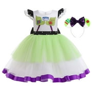 Girls Kids Buzz Lightyear Tutu Dress Halloween Christmas Birthday Skirt Outfit