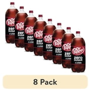 (8 pack) Dr Pepper Zero Sugar Soda Pop, 2 L, Bottle