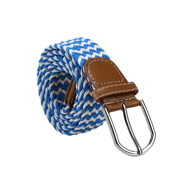 Cinturón Elástico De Tejido De Hebilla De Metal uxcell Ajustable Elástico unisex Azul Blanco un tamaño