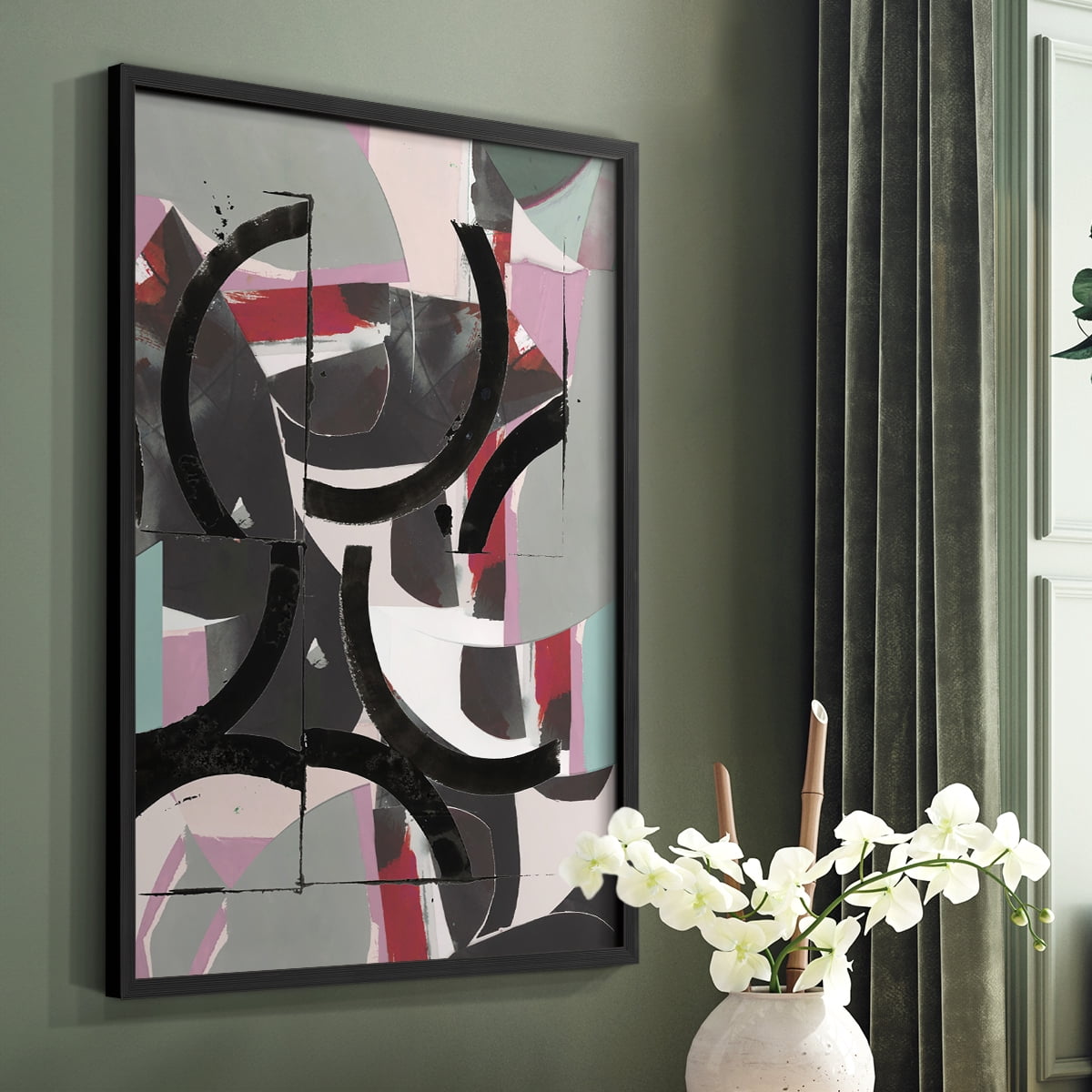 Cartissi Space II Framed Print in Black Solid Wood Framed Print No Nail Hanging