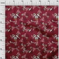 thumbnail image 3 of oneOone Velvet Maroon Fabric Conversational Print Fabric For Sewing Printed Craft Fabric By The Yard 58 Inch Wide, 3 of 4