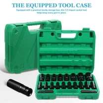 20Pcs 1/2-Inch Drive Deep Impact Socket Set, 6 Point, 8mm to 32mm, Metric, Deep