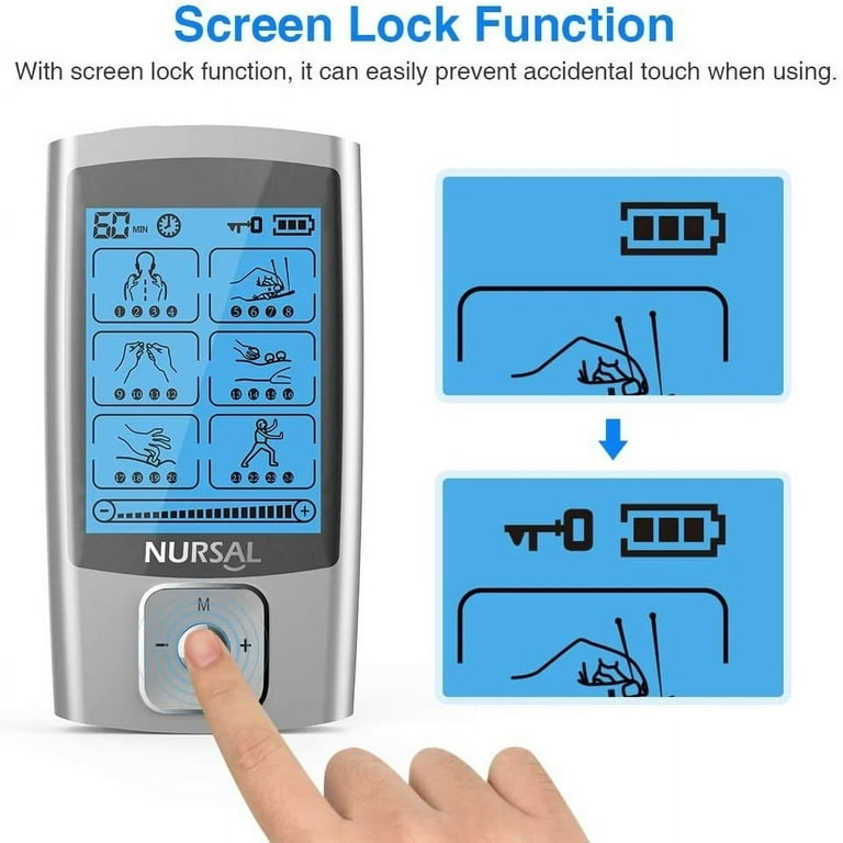 NURSAL TENS Unit Muscle Stimulator Machine for Pain Relief Therapy