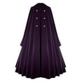 thumbnail image 2 of Hvyesh Medieval Hooded Cloak Renaissance Cape with Ruffled Shawl Collar Button Long Cloak for Women Men Halloween Cosplay, 2 of 5