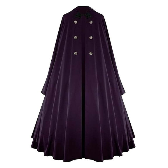 Hvyesh Unisex Role King Play Viking Costume Medieval Steampunk Cape Victorian Cloak Lord Cosplay Cloak Samurai cape