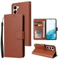 thumbnail image 1 of Tarise for Samsung Galaxy S23 Case, Galaxy S23 Wallet Case, Business Simple PU Leather Detachable Wrist Strap Women Men Flip Phone Protective Case Cover for Samsung S23 5G (6.1 inch), Brown, 1 of 6