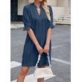thumbnail image 3 of ZANKLEY Dress for Women V Neck Short Sleeves Casual Flowy Summer Beach Vacation Shifts, 3 of 13