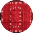 thumbnail image 1 of Ahgly Company Indoor Round Abstract Red Contemporary Area Rugs, 3' Round, 1 of 4