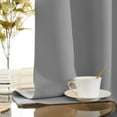 thumbnail image 6 of Curtainking Solid Blackout Kitchen Curtains 34x36 inch Rod Pocket Short Window Curtains for Kitchen Grey 2 Panels, 6 of 8