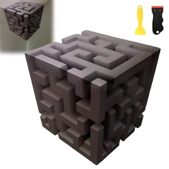 3D Optical Illusion Corner Wall Decal - Large Removable Peel and Stick Cube Sticker | Modern Home Decor Gift for Living Room Office Dorm