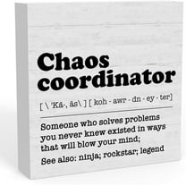 Zomyto 5"x5" Funny Chaos Coordinator Definition Sign, Home Office Desk Decor for Men Women, Shelf Table Decor Appreciation Thank You Gifts for Coworkers Boss